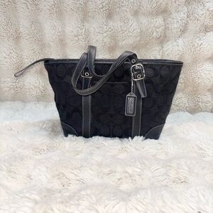 Coach Black Monogram Tote Bag